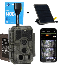 KOMPLET Lovska kamera GARDEPRO X60P PRO MAX LIVE 48MP 4G 8000mAh Li-ion 32GB + SIM za celo leto + solarni panel 4m