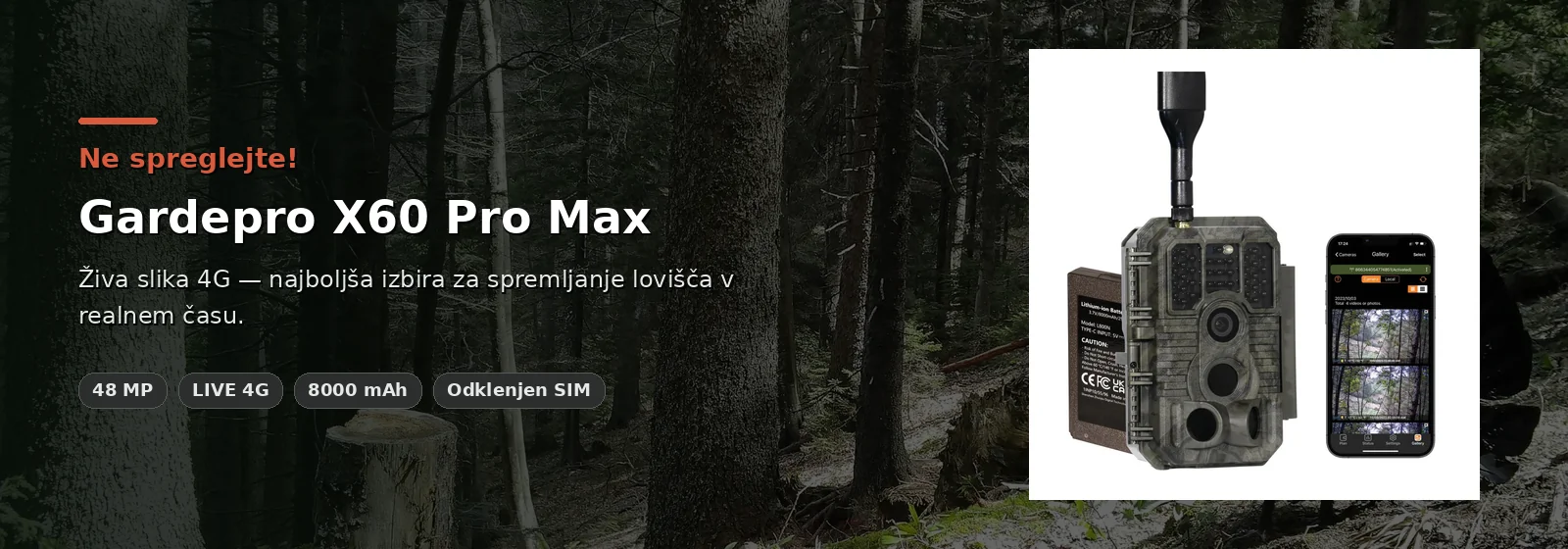 Gardepro X60 Pro Max — živa slika 4G
