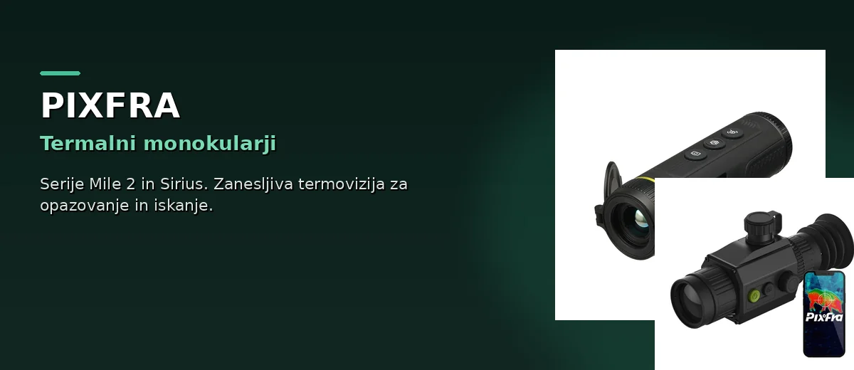 Pixfra — termalni monokularji Mile 2 in Sirius
