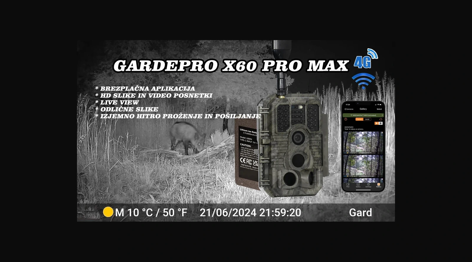 Lovska kamera Gardepro X60 na drevesu