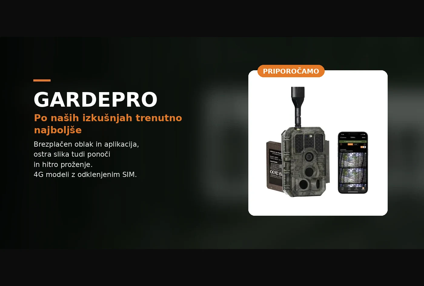 Gardepro lovske kamere – po naših izkušnjah trenutno najboljše, priporočamo